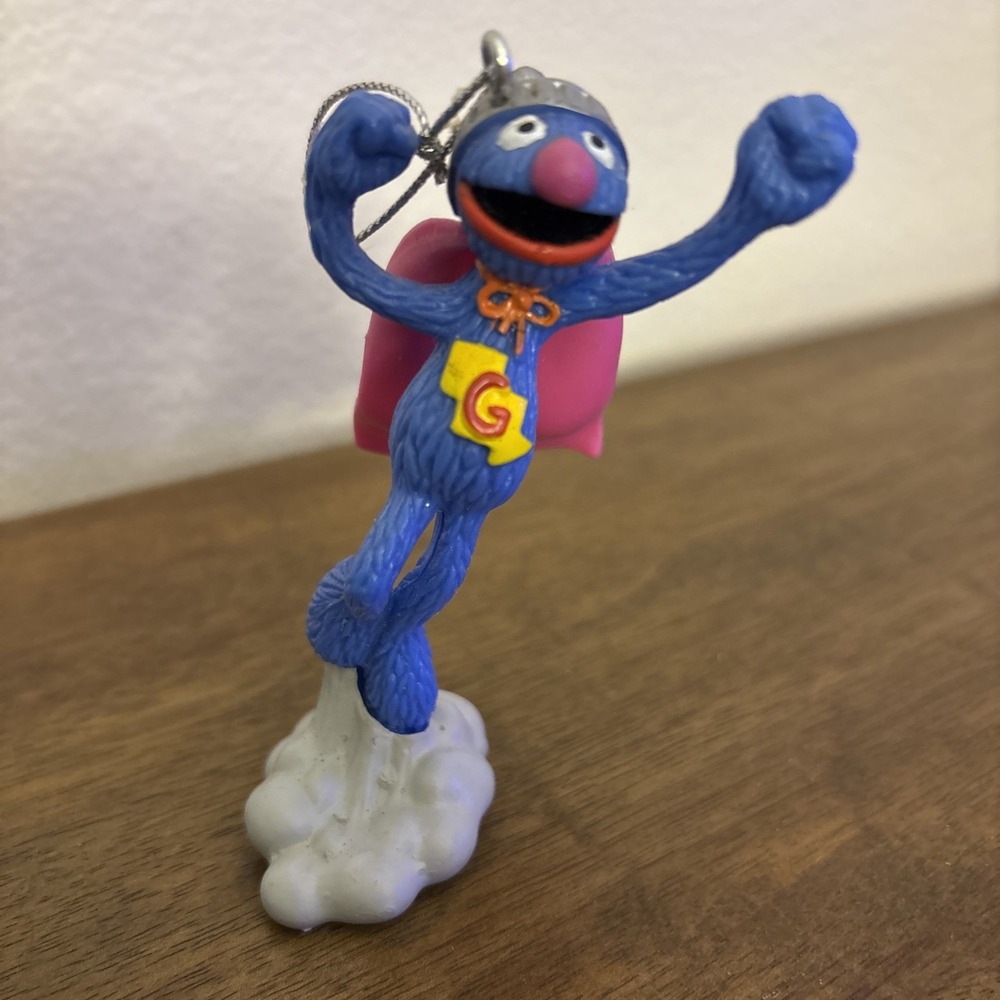 Vintage Super Grover Sesame Street PVC Figure Muppets Applause PBS Ornament Cake - Picture 2 of 5